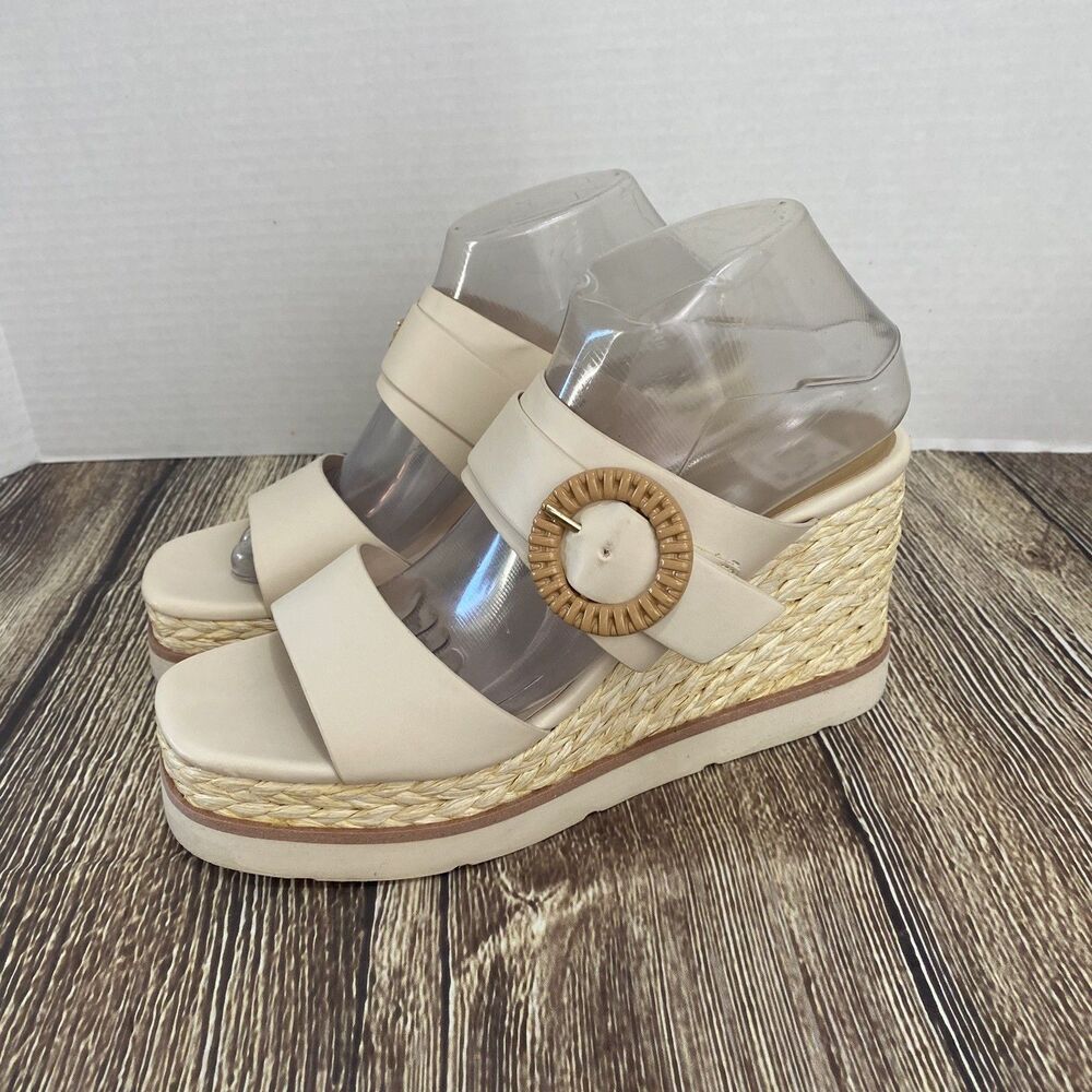 Dolce Vita Womens Lauryn Platform Espadrille Wedge Sandals Sz 10 Ivory Slip On